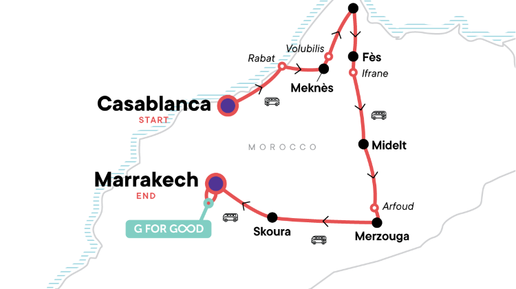 12-Day Morocco Tour from Casablanca to Marrakech·Sahara Desert Camp, Erg Chebbi Camel Ride & Traditional Dinner in Fès