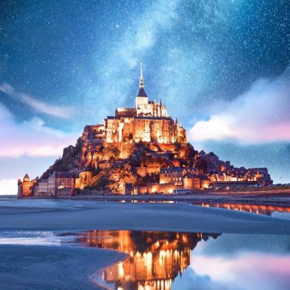 法国巴黎+圣米歇尔山+圣马洛+卢瓦尔河谷+凡尔赛宫+枫丹白露宫7日6晚私家团