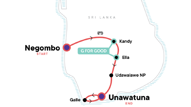 8-Day Sri Lanka Express Tour from Negombo to Unawatuna·Kandy, Ella area | Udawalawe National Park