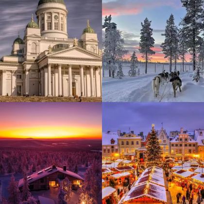 罗瓦涅米+圣诞老人村+赫尔辛基+希尔克内斯8日7晚私家团