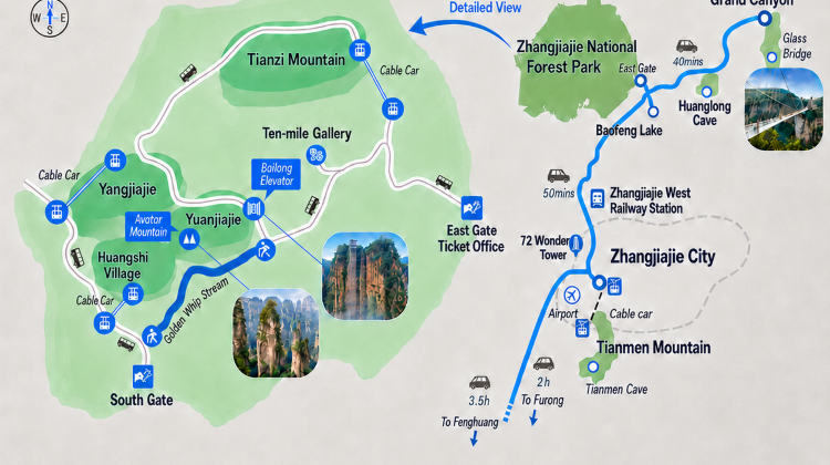 4-Day In-Depth Tour from Zhangjiajie · Tianmen Mountain and Fenghuang Ancient Town | 1-Day in Zhangjiajie National Forest Park
