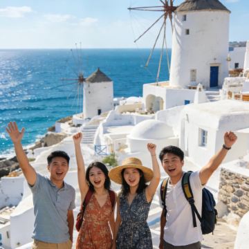 希腊雅典+伯罗奔尼撒+克里特岛+圣托里尼+米科诺斯7日6晚自由行