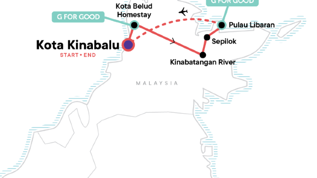 8-Day Borneo East Sabah Wildlife & River Safari Adventure Tour·Kota Kinabalu, Sandakan and Kinabatangan River Area | Pulau Libaran, Sepilok and Kampung Bilit