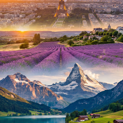 法国巴黎+瑞士因特拉肯+卢塞恩9日跟团游