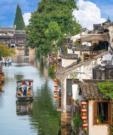 5D4N • C14 Jiangnan dreamy getaway 3-day tour, 2-day extension | Hangzhou + Wuzhen + West Lake: A date with Hangzhou and Wuzhen for a peaceful year | Night tour of Xizha to admire the lights · Check in at West Lake and Lingyin Temple · Experience Song Dynasty tea ceremony · Free and easy exploration with dining at your own pace