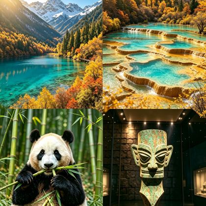 成都+九寨沟+黄龙风景名胜区+都江堰+三星堆博物馆6日5晚私家团