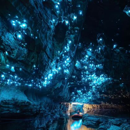 新西兰+怀托摩萤火虫洞+胡卡瀑布+霍比特村2日私家团