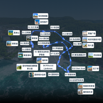 瑞士+德国+捷克+匈牙利+克罗地亚+波黑+奥地利13日12晚跟团游