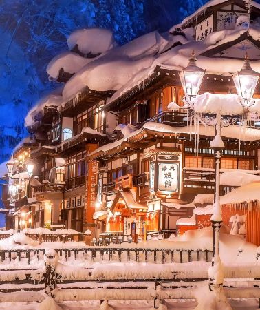 2D1N • Two-Day Winter Fairyland Tour in Tohoku | Ginzan Onsen, Zao Frost Trees, Fox Village & Onihei Edo Town Departure from Tokyo, breakfast and dinner at hot spring hotel included, Zao ropeway tickets available for additional purchase