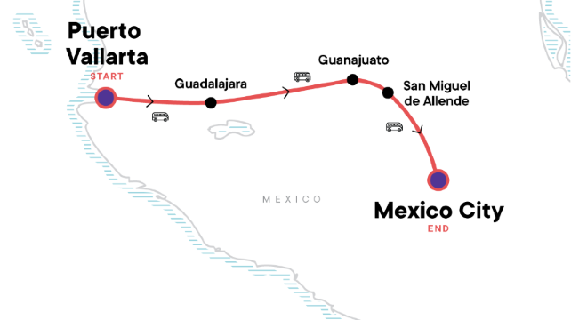 9-Day Essential Central Mexico Tour from Puerto Vallarta·Guadalajara, Guanajuato, San Miguel de Allende and Mexico City | Max 16 Guests