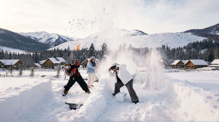 5-Day 8-person small group · Mohe, themed costume photoshoot & water-splashing freezing activity. Snow Train round-trip soft sleeper: Arctic Village, Ice and Snow World