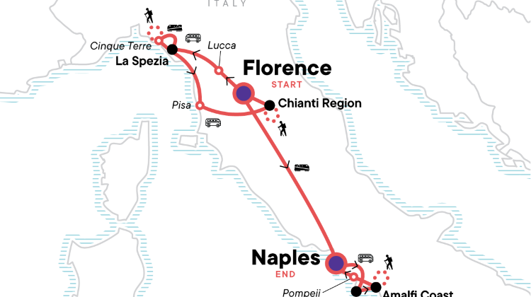 13-Day Best of Italy Tour from Florence to Naples·Cinque Terre, Chianti & Amalfi Coast with Guided Pompeii Tour