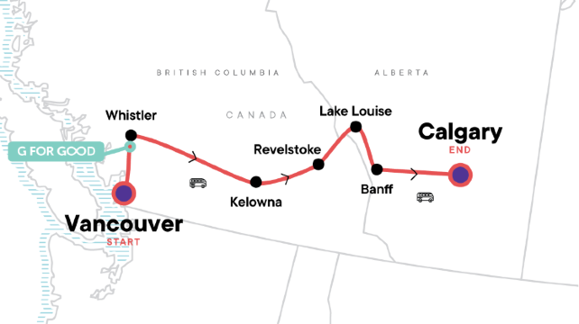 8-Day Canadian Rockies Eastbound Express Tour from Vancouver·Whistler, Kelowna, Lake Louise, Banff and Calgary | Max 12 Guests