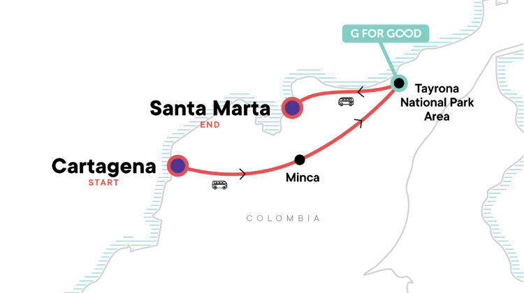 8-Day Caribbean Colombia Express Tour from Cartagena to Santa Marta · Minca, Tayrona National Park, Taganga