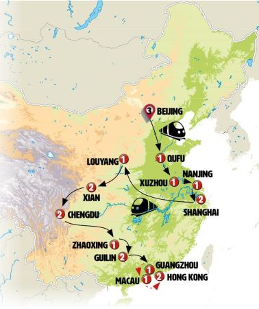 21D20N • Northern and southern China end Hong Kong