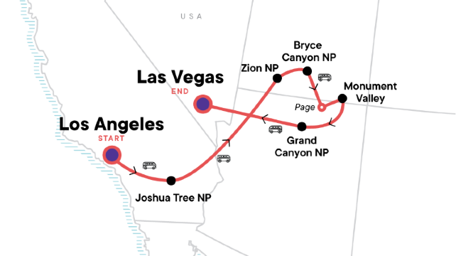 9-Day Road Trippin’ US West Tour from Los Angeles·Joshua Tree, Palm Springs, Zion, Bryce Canyon, Grand Canyon | Max 13 Guests