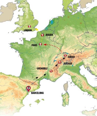9D8N • Barcelona to Zurich with Paris IND