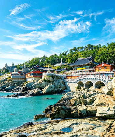 8D7N • Korea Full-Country Tour: Seoul's Incheon Yeokdo Island Cultural Street, Songwol-dong Fairy Tale Village, Busan BIFF Square, Songdo Cable Car, Seoul Myeong-dong
