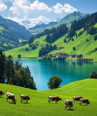 6D5N • France + Switzerland + Italy : In-depth guided tour of the Louvre & Palace of Versailles+Seine River Cruise+Jungfrau First+Lungern Town