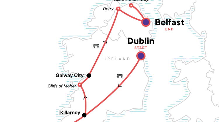 9-Day Highlights of Ireland Tour from Dublin to Belfast·Ring of Kerry, Cliffs of Moher & Giant’s Causeway