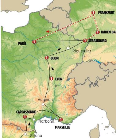 8D7N • Spain, south of France, Burgundy and Alsace