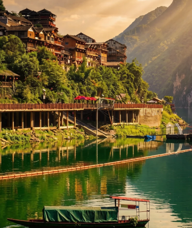 2D1N•Explore Chongqing - Wulong Three Bridges - Longshui Gorge - Fairy Mountain - Wujiang Gallery - Transformers 4 Site & Natural Scenery