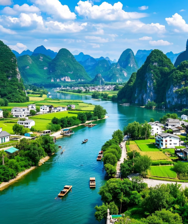 4D3N • Guilin-Yangshuo  Muslim tour: Elephant Trunk Hill - Xingping Ancient Town - Xianggong Mountain - Yulong River Bamboo Rafting