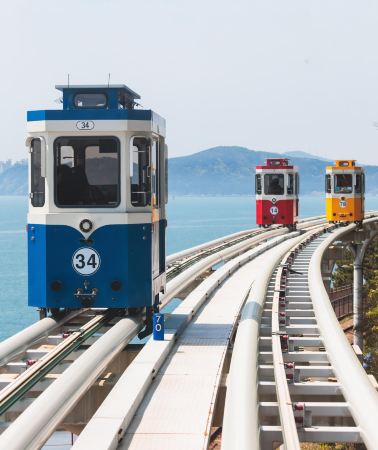 2天1晚 • 慢遊釜山半自助｜一日市區包車（不含門票）＋1晚市區飯店+一日自由活動｜釜山親子推薦：釜山斜坡滑車+海雲台藍線膠囊小火車