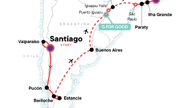 18-Day Andes, Iguassu & Beyond Tour from Santiago·Valparaíso, Pucón, Buenos Aires, Foz do Iguaçu, Paraty