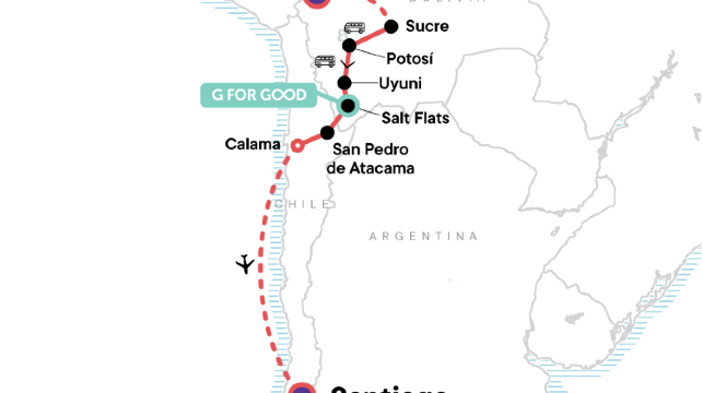 11-Day South America Tour from La Paz·Sucre, Potosí, Uyuni, Salt Flats, Santiago | Max 16 Pax