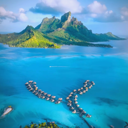 法属波利尼西亚大溪地+波拉波拉岛+大溪地+Huahine+Motu Trésor+Raiatea+Taha'a+Tohora Bora Bora+莫雷阿岛10日跟团游