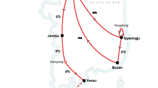 13-Day Essential Korea Tour from Seoul·Gyeongju-si, Busan, Jeonju-si, Yeosu, Jeju-si | Gyeongbokgung Palace | Insadong Alley | National Folklore Museum