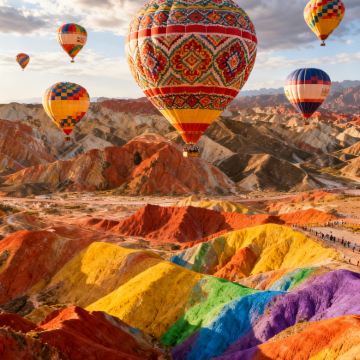 甘肃兰州+张掖+张掖七彩丹霞旅游景区+嘉峪关+嘉峪关关城+敦煌+莫高窟+鸣沙山月牙泉+玉门关+敦煌雅丹国家地质公园6日5晚跟团游