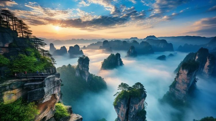 Zhangjiajie + Tianmen Mountain National Forest Park + Zhangjiajie National Forest Park
