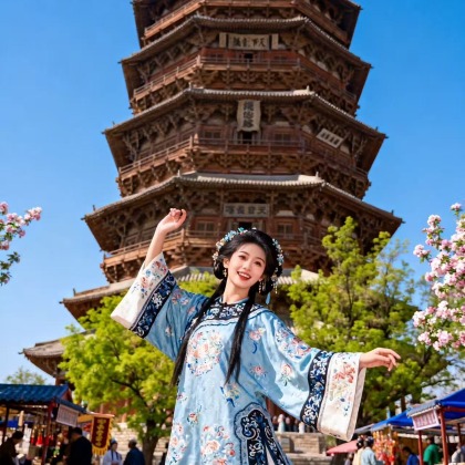 山西大同+云冈石窟+悬空寺+应县木塔景区3日2晚拼小团