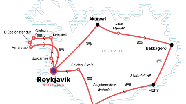 9-Day Iceland Explorer Tour·Waterfalls, Glaciers and Volcanic Wonders