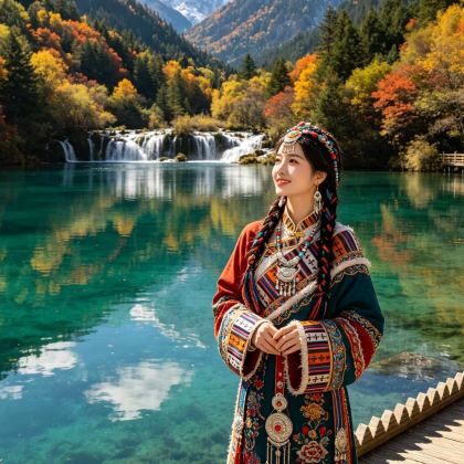 九寨沟+黄龙风景名胜区+都江堰+三星堆博物馆+成都大熊猫繁育研究基地5日4晚跟团游