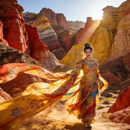 张掖+张掖七彩丹霞旅游景区+马蹄石窟群旅游区4日3晚拼小团