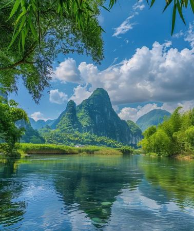5D4N • A Tale of Two Cities: Guangzhou Modernity & Guilin Landscape Journey.  4-star Li River Cruise + Yulong River bamboo Rafting + Silver Cave + round-trip HSR