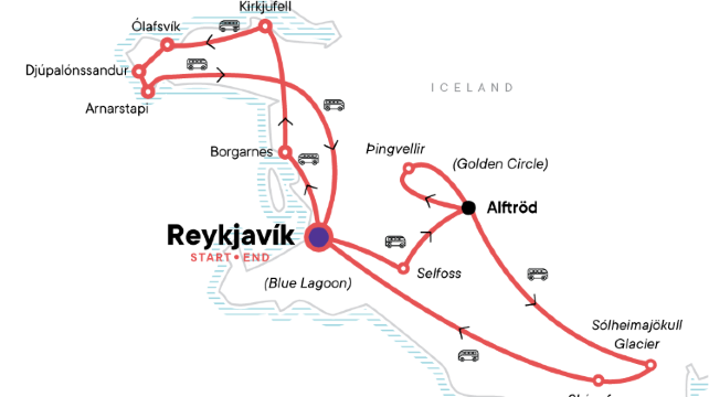 7-Day Iceland Adventure Tour· Waterfalls, Glaciers, Volcanoes and Northern Lights