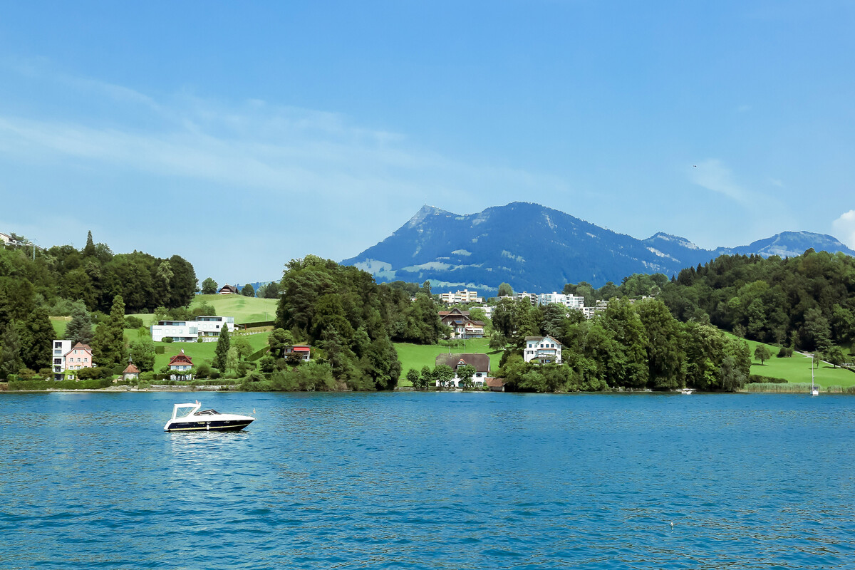 瑞士天鹅湖又叫琉森湖图片