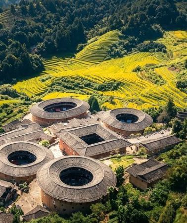 4日3晚 • 漳州+廈門4天團 · 🎄聖誕福建🎄4天升級純玩高鐵之旅 《世界文化遺產》南靖田螺坑土樓群、田中賦土樓群（夯土體驗）、DIY小土樓、 🍃採茶及制茶體驗、🔥聖誕土樓煙花篝火晚會🎆、鼓浪嶼...