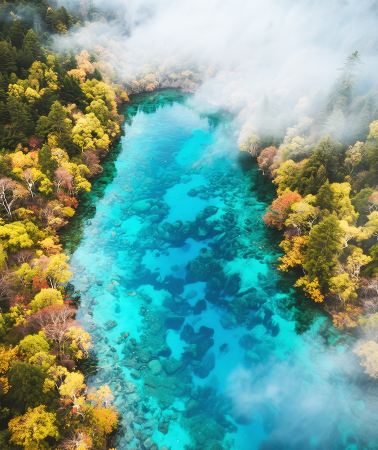 7D6N • Fairy-tale Jiuzhaigou + Dreamlike Huanglong,spacious 3-seat layout per row during travel. Ascend to the Golden Summit of Mount Emei and cruise by the Leshan Giant Buddha.