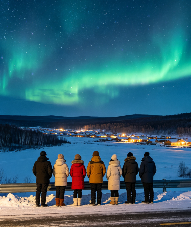 6D5N • Mini group: Harbin Russian buildings, ice sculptures, snow train, Beihong , Arctic Village, Longjiang First Bay, auroras at 53°N. 