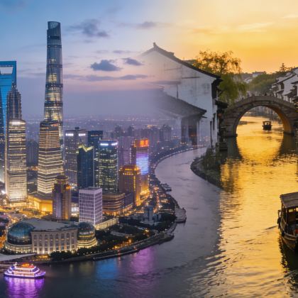 上海东方明珠+金茂大厦88层观光厅+上海之巅观光厅+豫园+城隍庙+黄浦江游览(十六铺码头)+狮子林+平江路历史街区+金鸡湖+南浔古镇+乌镇西栅景区+灵隐寺+西湖游船+三潭印月+花港观鱼5日4晚私家团