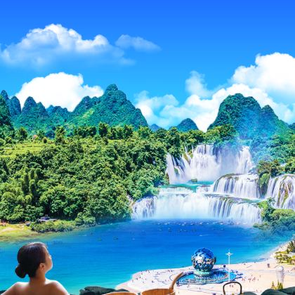 中国广西南宁+崇左峒那屿湾景区+德天跨国瀑布景区+百色吉星岩+古龙山大峡谷+矮马小镇+巴马百魔洞+巴马百鸟岩+北海北海银滩景区6日5晚跟团游