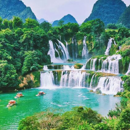 广西崇左+德天跨国瀑布景区+明仕村+伏那秘境+白头叶猴生态旅游区+三娘湾+北海5日4晚拼小团