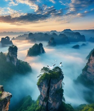 6天5晚 • 张家界+天门山+凤凰古城6日5晚跟团游·『12人纯玩小团』赠1130元礼包&2+1商务车&4成人下单升级别墅&VIP通道&赠72奇楼&接送机
