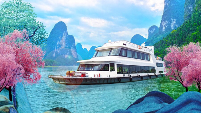 三星船游百里漓江 遇龙河双人筏】 vip银子岩 5a象山 【赠送山水间