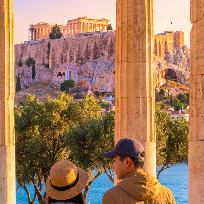 希腊雅典+卡兰巴卡+梅黛奥拉+扎金索斯+圣托里尼12日跟团游